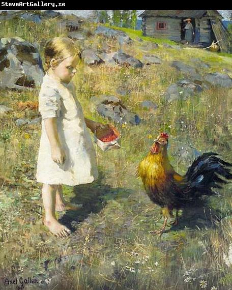 Akseli Gallen-Kallela 'The girl and the rooster'